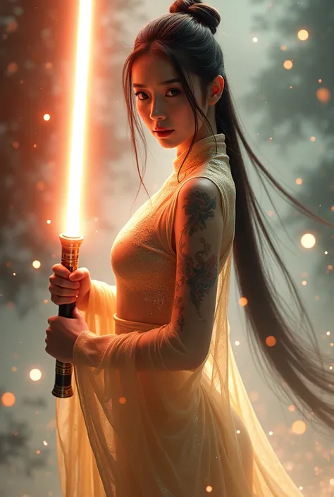 ((Fully sexy)),(looking at viewer, front facing viewer), digital art ilustration, depth of field, cinematic light, chiarosaurio, mist, particles, sparks,reflections, a female Chinese princess (Chinese Emperor princess, Dilraba Dilmurat, beautiful face), lo...