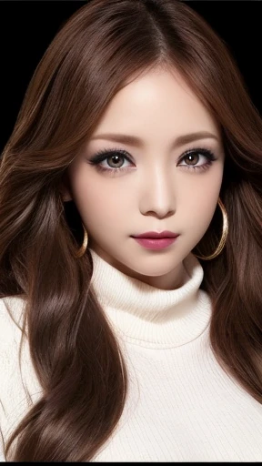 tabletop、close-up shot of face、(8k、raw photos、best quality、masterpiece: 1.2)、gothic makeup:1.4、beautiful big brown eyes、glowing ...