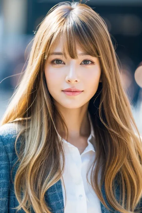 High resolution, Long Hair, bangs, Blonde 、Wave、Beauty、Cool clothes、Adult women