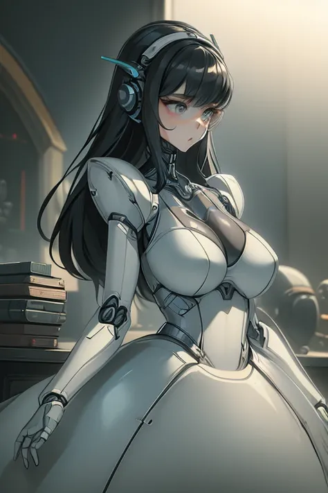 (masterpiece),(Highest quality),(Super detailed),(Best illustrations),(Best Shadow),(Absurd),(Detailed Background),(so beautiful), 16K, 8K, 4K,(Best Shadow),robotization,woman ,big bust,Robot Joint ,Metal skin,Black robot Suit,long hair,a black robot suit ...