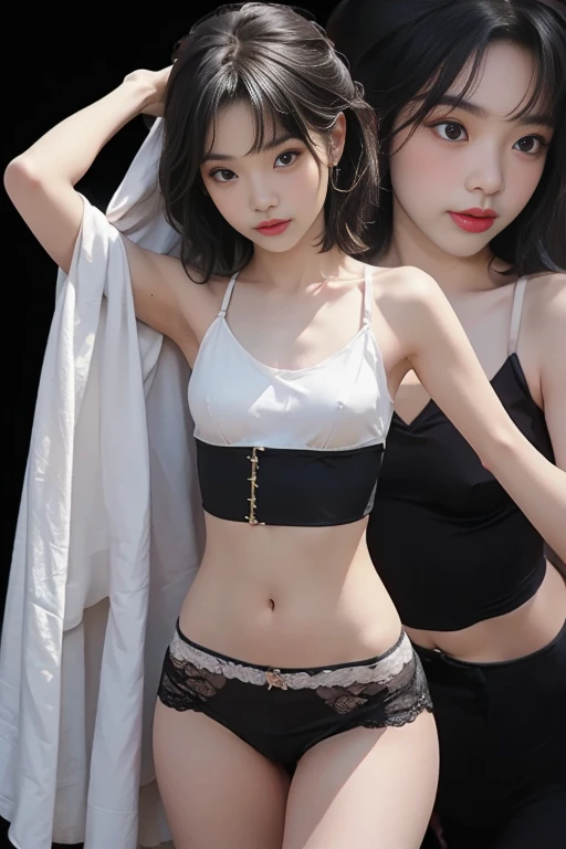 A beautiful girl,Flat Chest,Shoulders exposed skin,((A beautiful girl with overwhelming realism)),((Flat Chest)),((Small waist)),((Thin legs)),((Thin thighs)),((Thin and slim body type)),((Beautiful bust shape)),close up, imagen a uhd stunning and uhd brea...