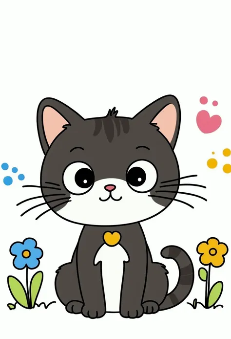 Stamp border，Stick Figure：Kawaii cat, there is nothing, Animated visual of cute cats