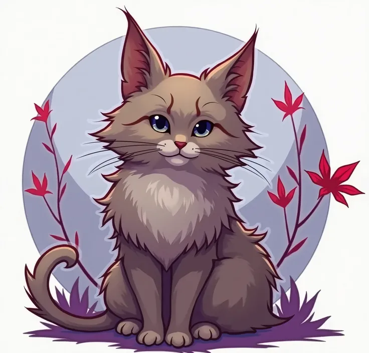 Use same art style to create a beautiful cat