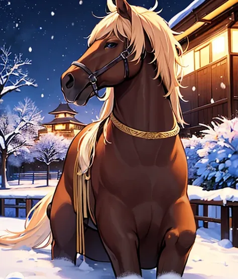 栗毛のhorseがいる🐎　Blonde woMetersan riding a horse　Riding a thoroughbred🐎　Surrounded by cherry blossoMeterss at night　T.Meters.  (UMetersa MusuMeterse),, Alone, boyish, Age 15,Orange Hair,Deep purple eyes,horse&#39;ear, horse tail,sMetersall crown,Long sleeve s...