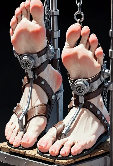 , lips、torture machine、tortured toes、 tortured barefoot、 tortured sole