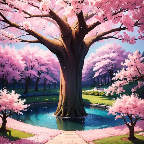 ((best quality)), ((masterpiece)), (detailed), landscape, full of cherry blossoms, no person