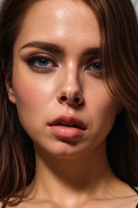 a close-up image of a sexy woman,, moaning,edgorgasm,face focus,woman with edgorgasm_face, mouth wide open, realistic skin, supe...