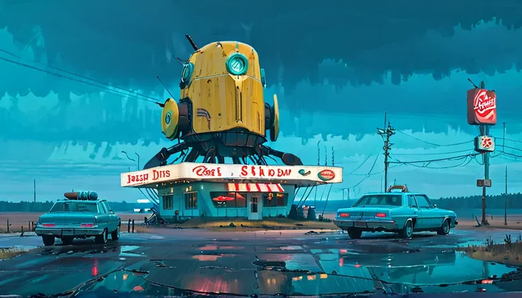 (lora:21stalenhag:1),(masterpiece), (best quality), (ultra-detailed), (best illustration), (best shadow), (absurdres),((draw by ...