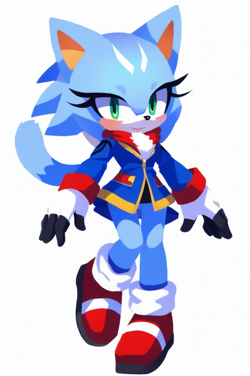 Female snowy cat sonic style 