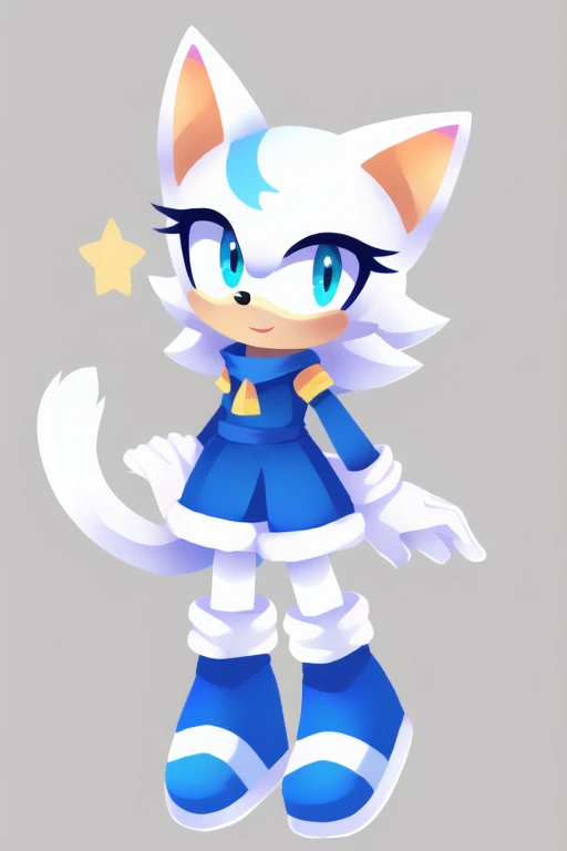 Female snowy cat sonic style 