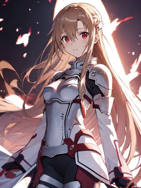 Holy Knight, White Western Armor, (Yuuki Asuna_Sword Art Online), UHD, retina, masterpiece, accurate, anatomically correct, textured skin, super detail, high details, high quality, best quality, highres, 8k