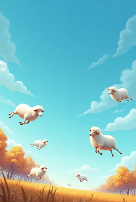 Autumn sky、blue sky、A flock of sheep flying in the sky