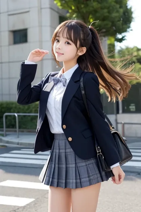 Cute Girls､High school girl､uniform､blazer､mini skirt､See-through､Fluttering in the wind