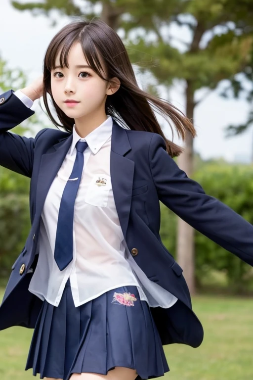 Cute Girls､High school girl､uniform､blazer､mini skirt､See-through､Fluttering in the wind