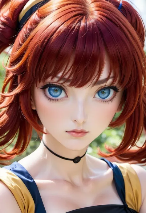 ranma chan, redhead, blue eyes, 