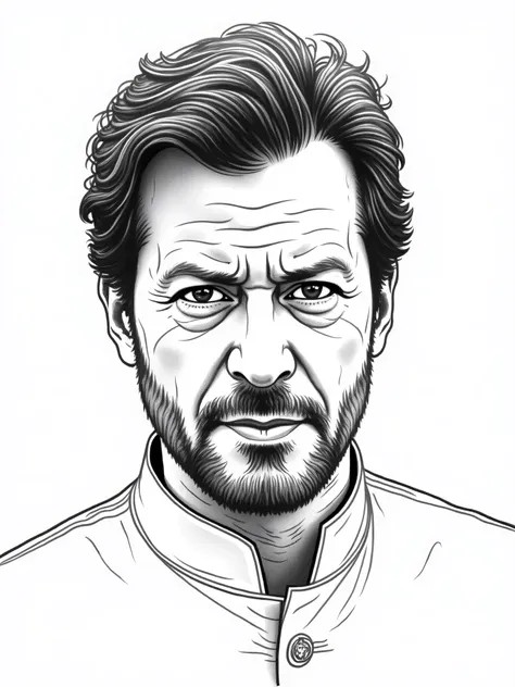 Imran khan outlined sketch in 4K