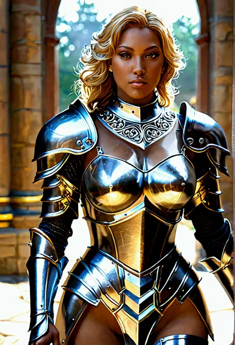 beautiful busty Paladin in transparent armor