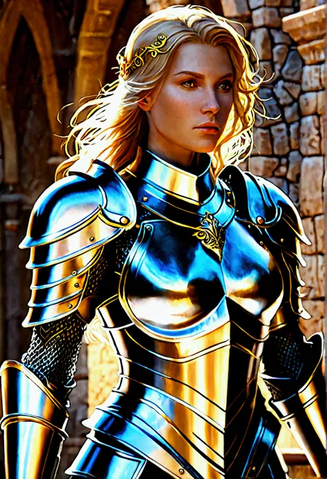 female Paladin in sheer armor