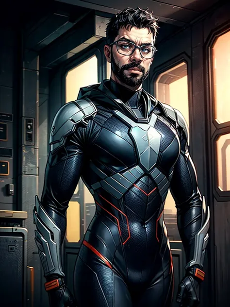 a highly detailed, ultra-realistic portrait of **gordon freeman** in his **hev suit**, from *half-life alyx*. he is a **middle-a...