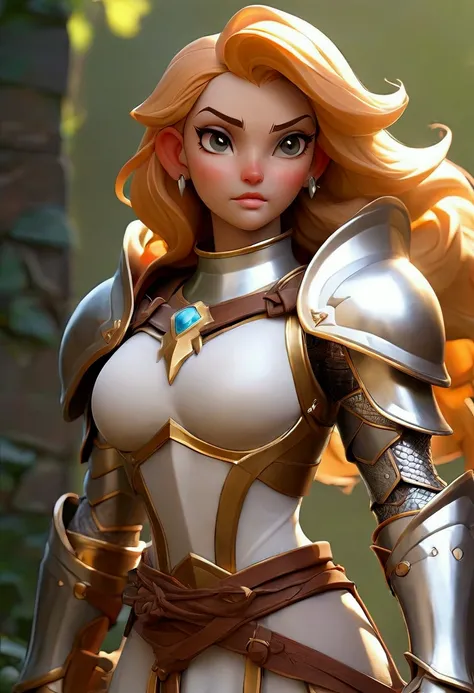 beautiful busty Paladin in sheer armor