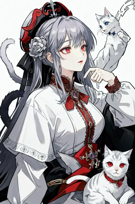 masterpiece, Best Quality 1 Female, Faust,portrait, Cat Demon，whole body