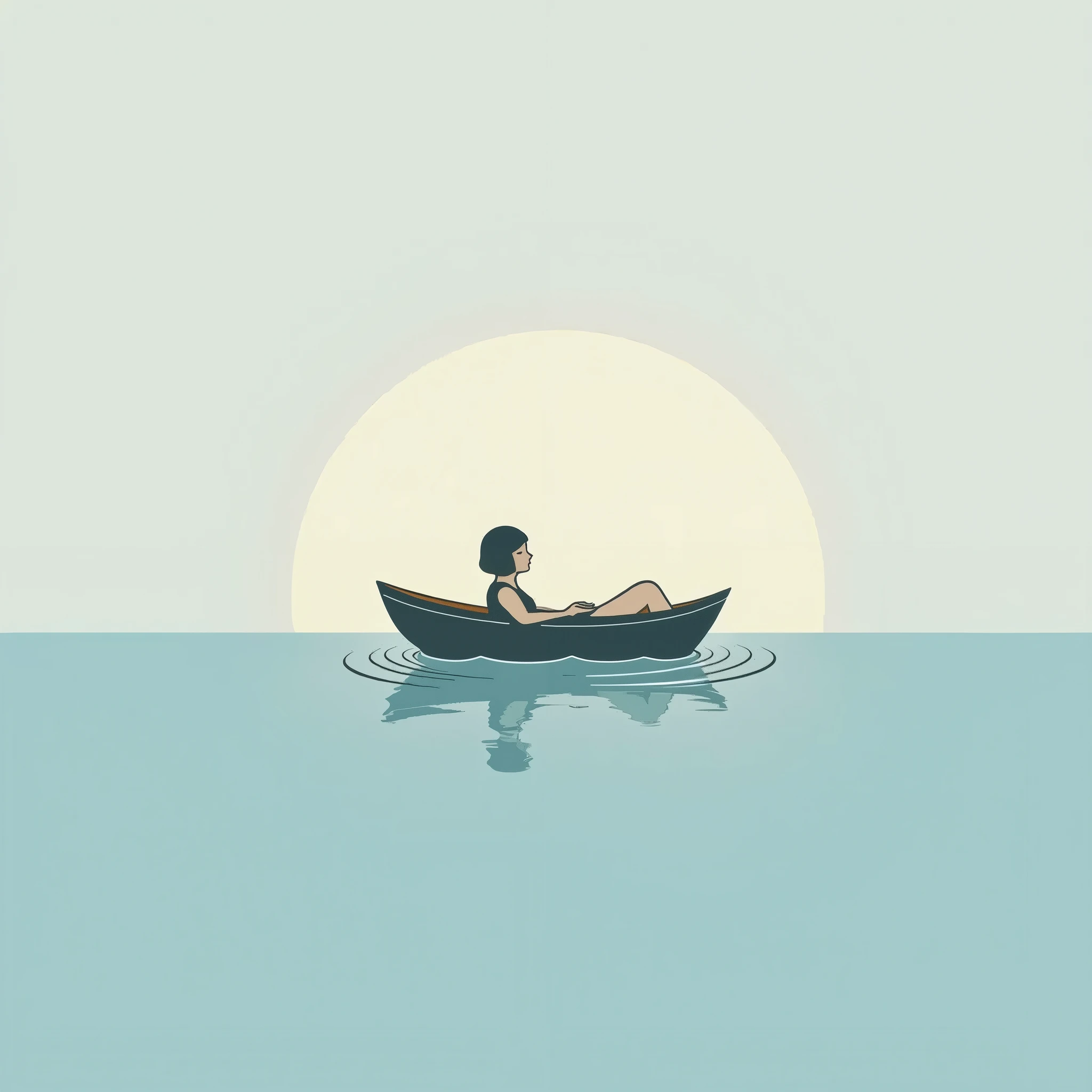 logo, stay afloat, mental health, wellbeing, person floating on water in a boat