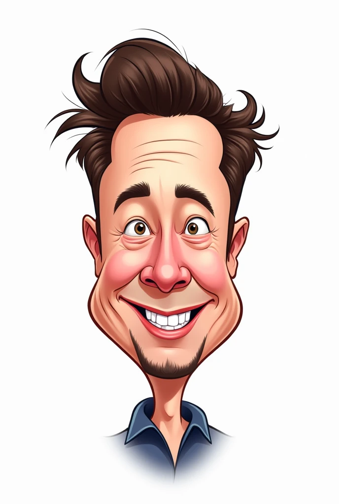 Elon Musk face only cartoon style. White background 