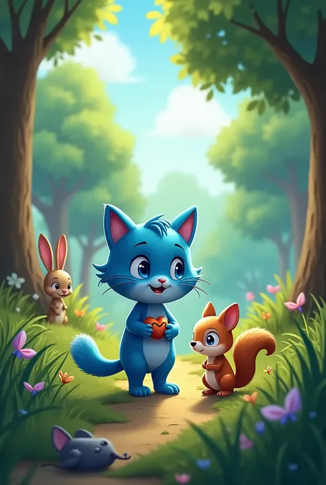 Once over, minik blue adında bir kedi yaşardı. blue, He loved playing with his favorite toy, a soft mouse.. One day, He lost his mouse and went on an adventure with his friends to find it.. On the way, He met a cute rabbit and a clever squirrel. Together, ...