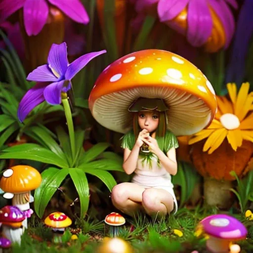 mushroom,beautiful girl,monster