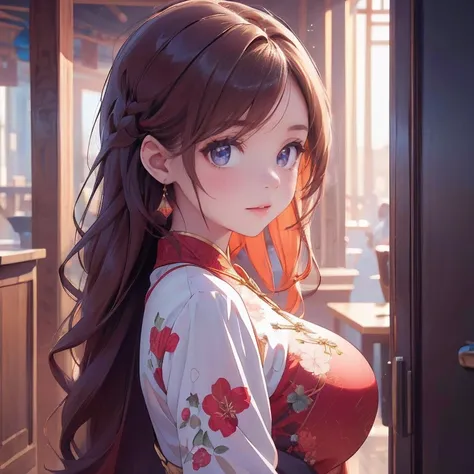 full body Waifu beautiful detailed eyes, beautiful detailed lips, extremely detailed eyes and face, longeyelashes, 1girl, sensual, young woman, sexy medium / large breasts, beautiful feminine face, nice sexy thighs, slim, sexy, erotic, beautiful clothes, p...