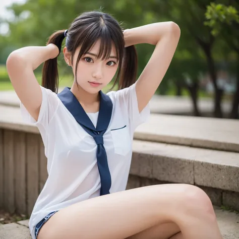 (Highest quality:1.4),(Realistic:1.2),(超High resolution, RAW Photos:1.4),(High resolution, Ultra-detailed:1.2),(8k:1.2),Beauty,cute,young,The face is well-proportioned,Real,Japanese,Looks young,Idol Girls,beautiful girl,Full Shot,Student Uniform,No underwe...