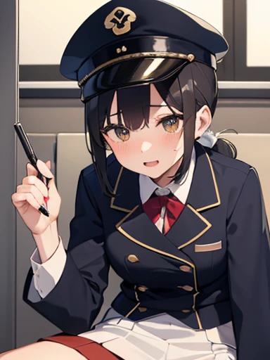 conductor、女性conductor、Station staff、女性Station staff、Train crew、助成のTrain crew、Uniform cap、Black Hair、ponytail、Naughty older sister、Spread your legs、Reopen、おcat、cat、Sex、男の人とSex、おcatにちんちんを入れる、Put your penis in your vagina、エッチな女性conductor、バックでSex、rape、Creampie...