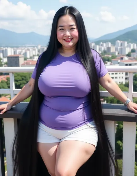 8k,Highest quality, masterpiece, Ultra-high resolution,(masterpiece:1.6, Highest quality), Intricate details, In the daytime, her long black hair fluttering in the wind on the balcony５０Middle-aged woman in her 20s,Japanese, alone, ((upper body)), ((dynamic...