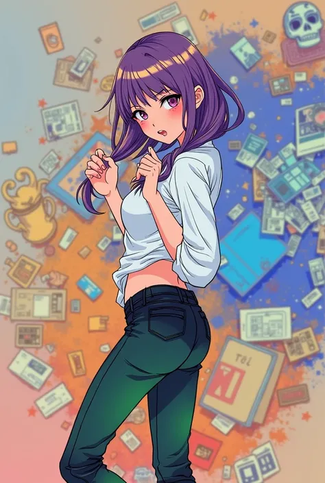 top of a pile of paper, full of clutter with lots of items, sultry hentai character depicted in a scene, featuring seductive anatomy, provocative poses, explicit details, sensual lighting, Detailed artwork of a sensual anime character in a tasteful pose, s...