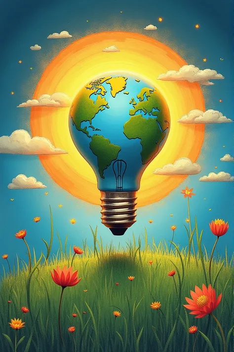 Energy saving is environment saving poster which contains a deep message but it is not hard to make and with pencil color, most important it should be original and make it magical and the best for a competition 
(With magical allegory)