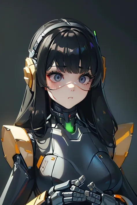 (masterpiece),(Highest quality),(Super detailed),(Best illustrations),(Best Shadow),(Absurd),(Detailed Background),(so beautiful), 16K, 8K, 4K,(Best Shadow),robotization,woman ,big bust,Robot Joint ,Metal skin,Black robot Suit,long hair,a black robot suit ...