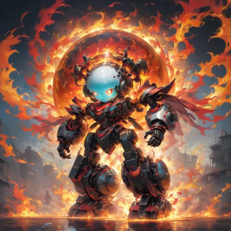 Spherical robot、Wearing fire