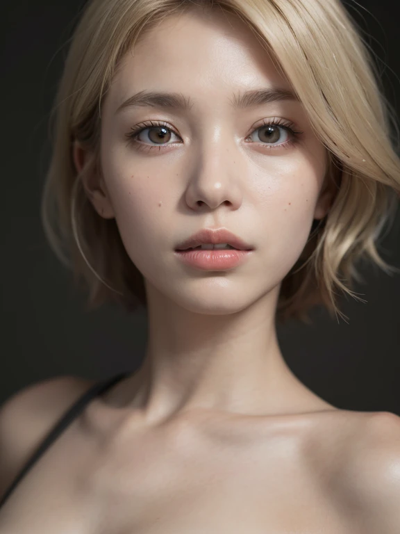 (raw photos:1.2), (realistic:1.4), cinema lighting, beautiful detailed 1 japanese woman, short pixie hair, silver hair, very det...