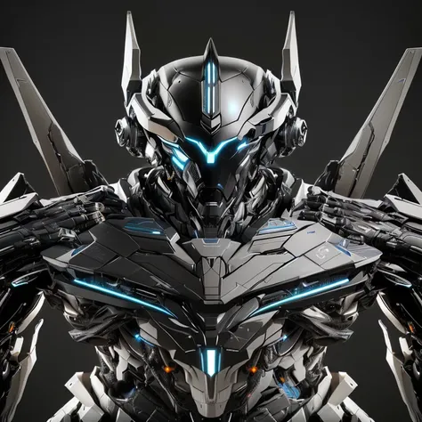 a close up of a robot with a futuristic look on its face, cybernetic and highly detailed, futuristic armor, symmetry! futuristic robotic, cyber mech, intricate assasin mecha armor, high detail 4k render, 4k highly detailed digital art, cyber suit, epic 3 d...