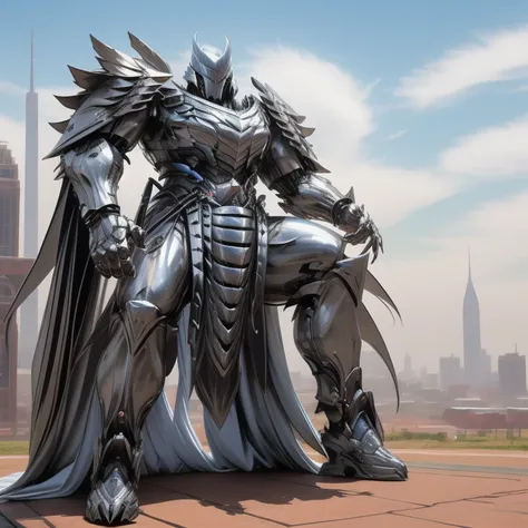 Hyunckel.
(covered in full silver armor. Hyunckel with sleek silver armor. shining silver armor. white cape. full plate armor. heavy metal armor. no face.)- dominating Hyunckel. Hyunckel is over 1000 meters long. focus GIANT mechanical Muscular Hyunckel is...