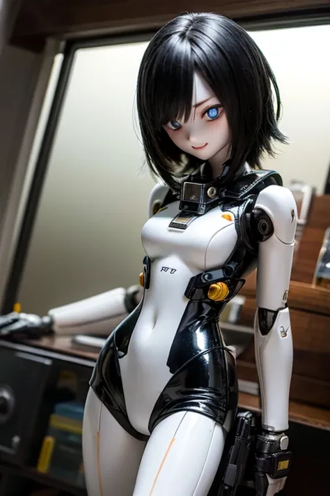 (SFW:2), photorealistic, realistic photo, 8k, ((highest quality)), ((masterpiece)), (extremely detailed), kukolnydom, doll, mecha musume, mechanical parts, bodysuit, (robot joints), head gear, (cowboy shot, spaceship interior, mature woman, 21yo, 21_years_...