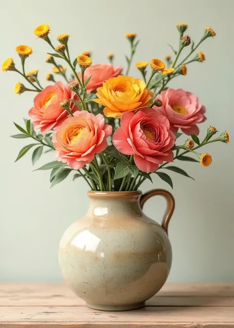 Make me a picture of retro flower vase