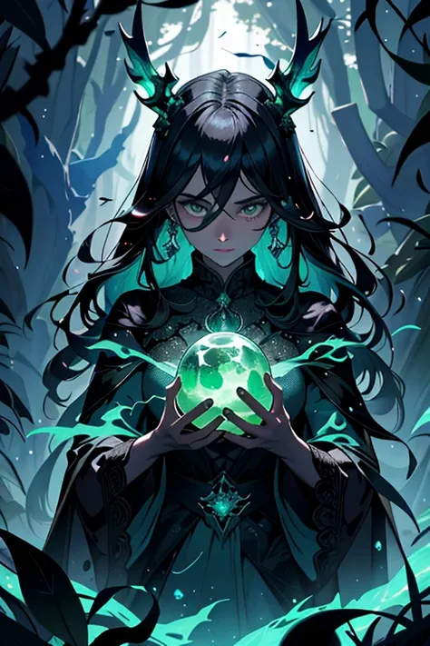 In the faint luminous veil of twilight, a nimble enigma dashes through the primeval forest, its coat an intricate mosaic of emerald and ebony, harmoniously merging with the obscured shadows and verdant foliage. The depths of its orbs, akin to polished onyx...