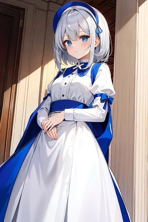 Silver Hair, The Handmaid&#39;s Masterpiece, Best Quality, Super detailed, Illustration, Spectacular lighting, Film music composition，One girl，（Camel Toe：1.6）Shown with open legs，White transparent dressのストッキング，Transparent clothes，((masterpieceBest Quality（...