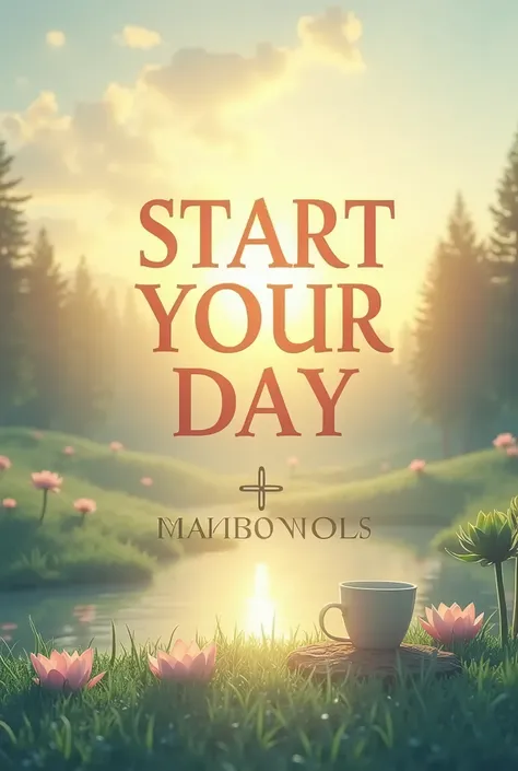 1. **Background:** Use a serene sunrise scene or a peaceful nature setting to evoke calmness.
   
2. **Text:** Include the phrase "Start Your Day Mindfully" in bold, easy-to-read font. Consider using soft, soothing colors for the text to complement the bac...