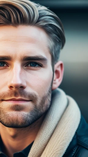 A perfect Icelandic man focus on the face