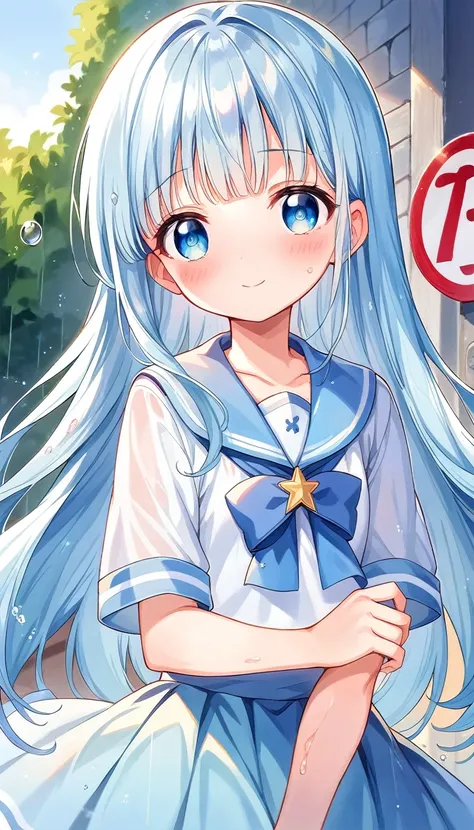 masterpiece, best quality, extremely detailed, (illustration, official art:1.1), 1 girl ,(((( light blue long hair)))), ,(((( light blue long hair)))),light blue hair, , long hair ((blush)) , cute face, masterpiece, best quality,(((((a very delicate and be...