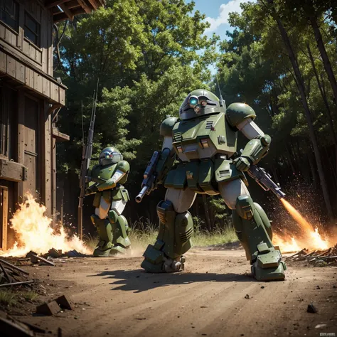 best quality, masterpiece, highly detailed, armored_trooper, ultra-detaile votoms, robot, mecha, science fiction, realistic, no ...