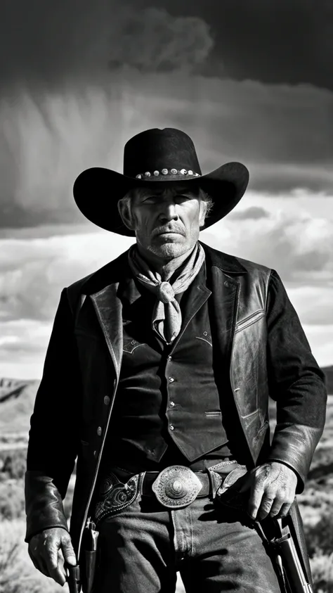 intricate black and white photography,old west photography,wild west outlaws, band of cowboys, several cowboys bandidts, detailed portrait,dramatic lighting,cinematic composition,gritty realistic textures,high contrast,moody atmosphere,dark shadows,intense...