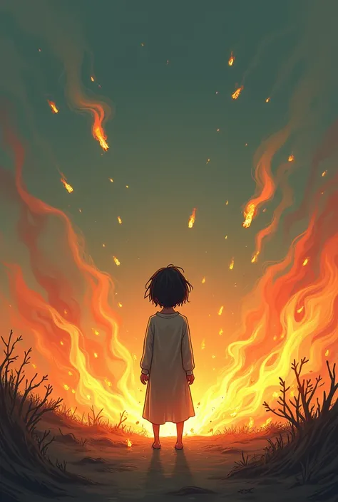 Cartoon of memories burning 